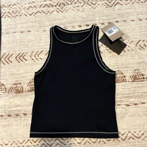 Nike Black Dri-FIT Tank with White Stitching